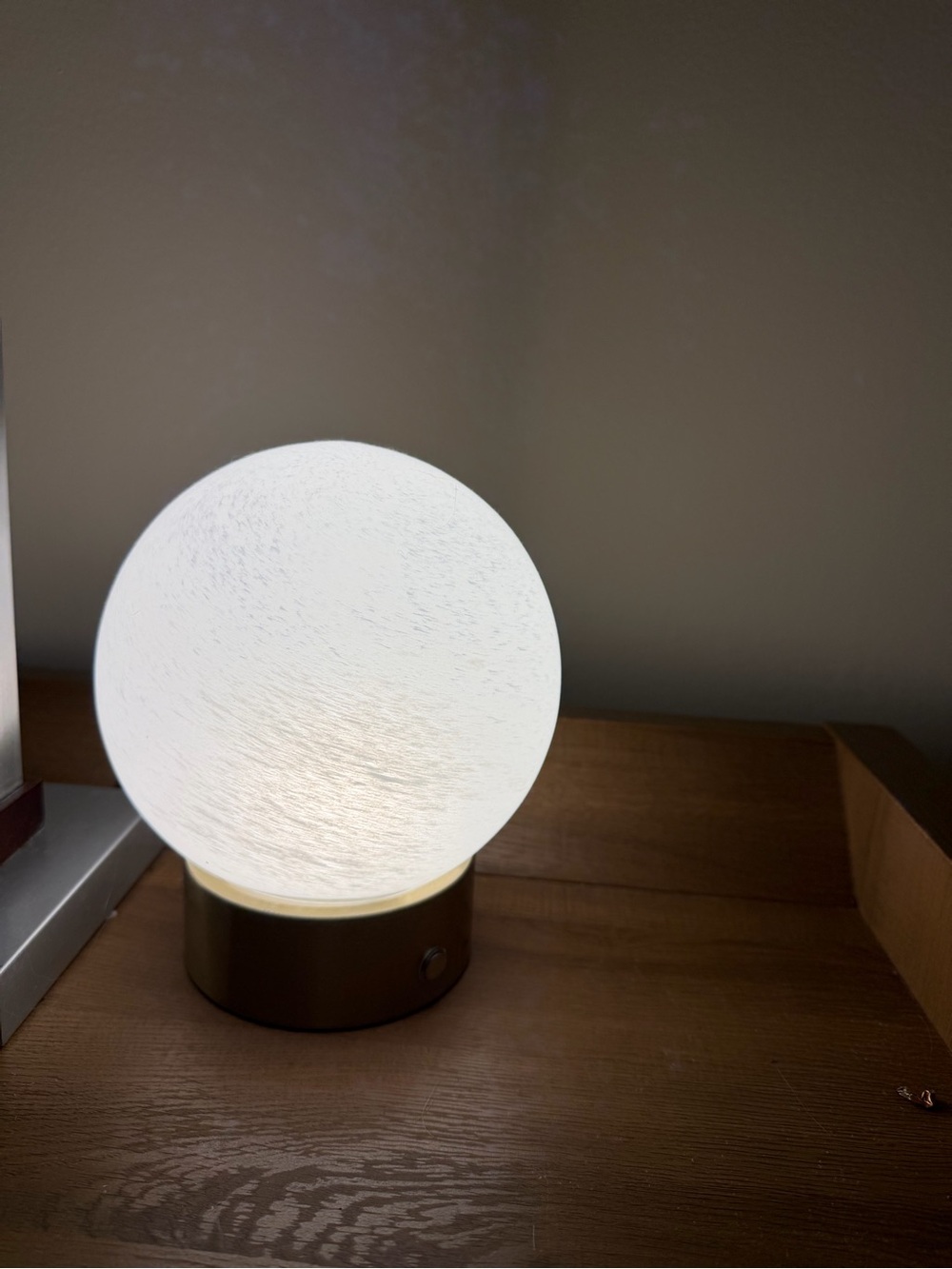 White Glass Globe Table Lamp with Bronze Base - Home Accents